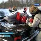 Учения по ДТП: грузовик, свадебный картеж и контейнер с азотной кислотой